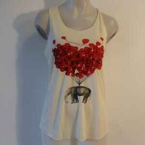 NWT Womens Tina Demel Cream Elephant Balloon Tank Top M
